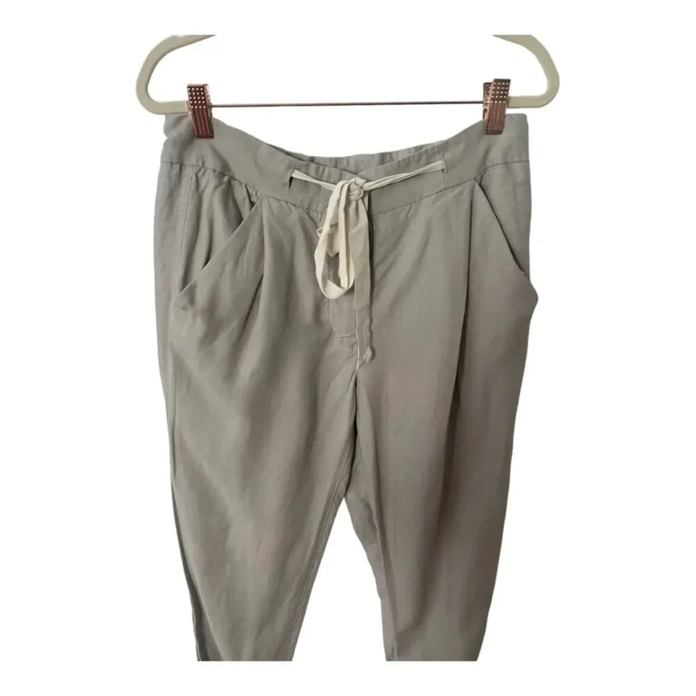 Aritzia Wilfred Allant Pants Cropped Crepe Trousers Casual Summer Boho Sz 4